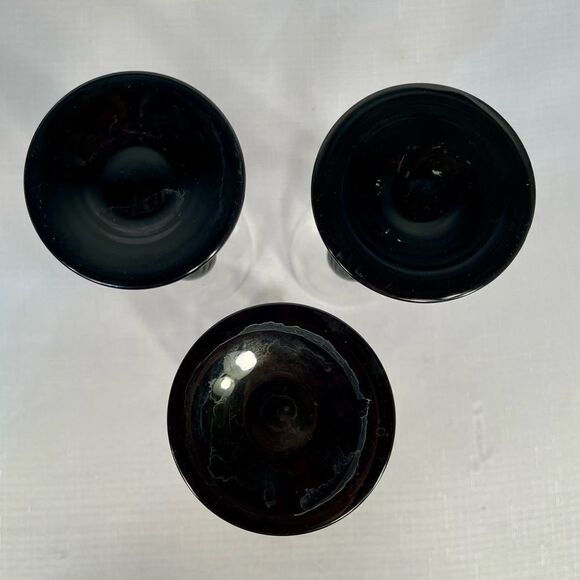 ALEXANDRA-BLACK STEMWARE by MIKASA  (3) WINE GLASSES LIKE NEW CONDITION - Picture 7 of 9